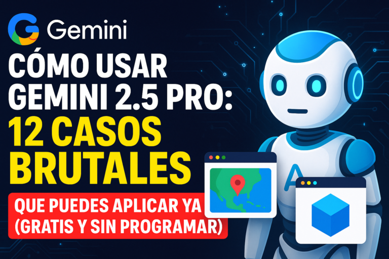 Cómo usar Gemini 2.5 Pro: 12 casos brutales que puedes aplicar ya (gratis y sin programar)